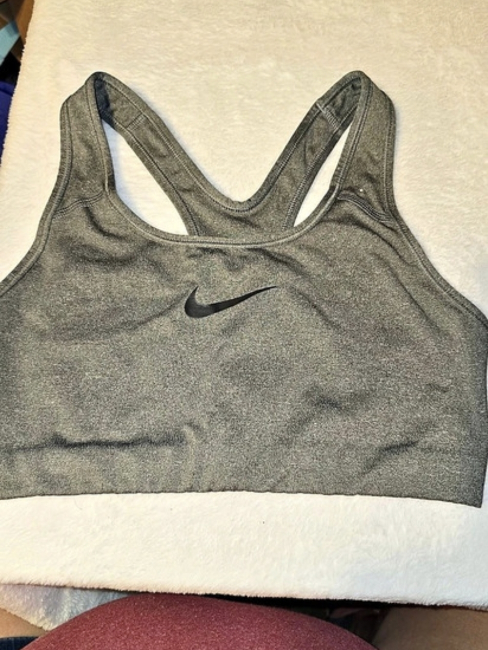 Nike Dri-FIT Swoosh Sports Bra Gray